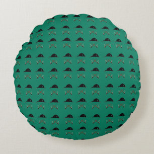 Coussin décoratif casque d'équitation et cravache