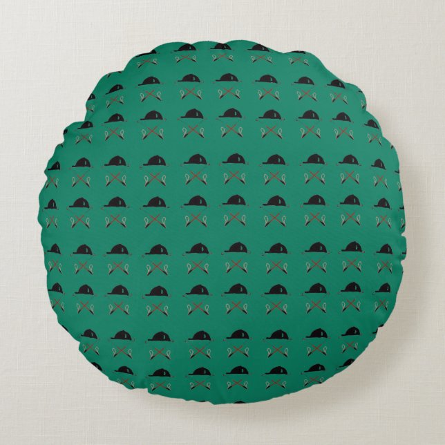Coussin décoratif casque d'équitation et cravache (Devant)