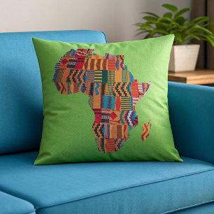 Coussin décoratif célébrant la carte colorée de l'