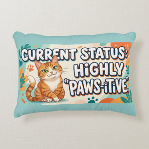 Coussin décoratif chat tigré mignon Vibes Paws-iti