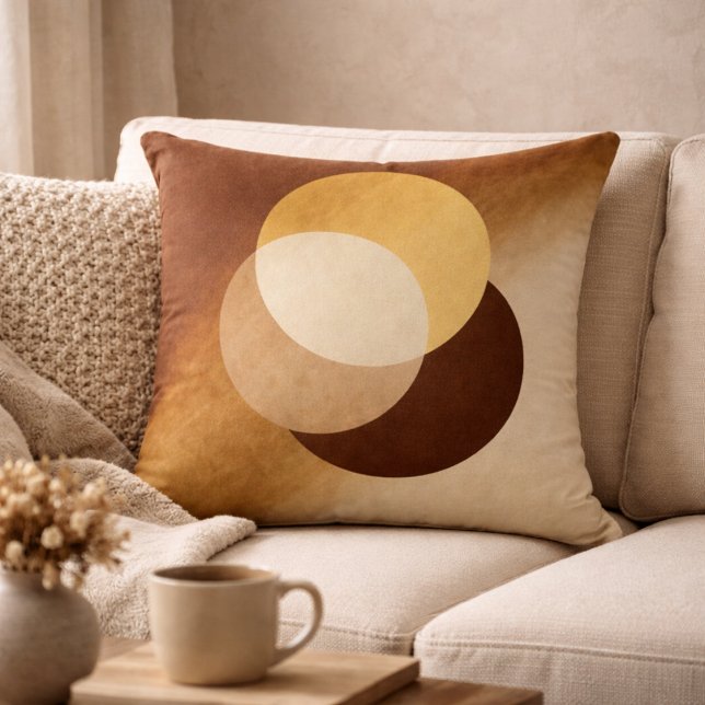 Coussin décoratif chevauchant Burnished Luxe ivoir (Ivory and gold overlap art brings a polished, warm accent to any neutral space.)