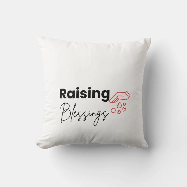 Coussin décoratif chrétien Raising Blessings (Recto)
