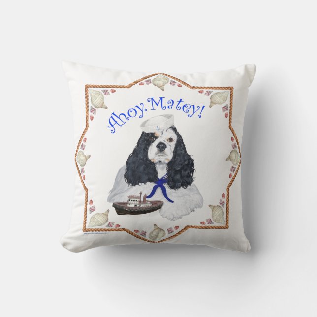 Coussin décoratif Cocker Spaniel Ahoy Matey (Recto)