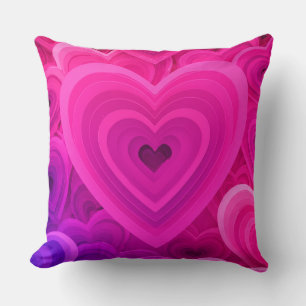 Coussin décoratif Cœur Abstrait Rose Vibrant – Mod