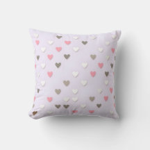 Coussin Décoratif Cœur Pastel Rose et Beige
