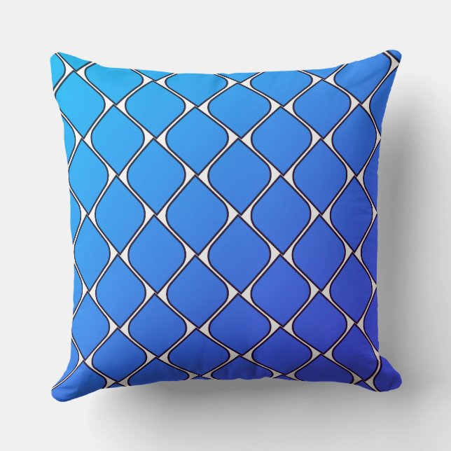 coussin décoratif cœur rayures bleues (Verso)