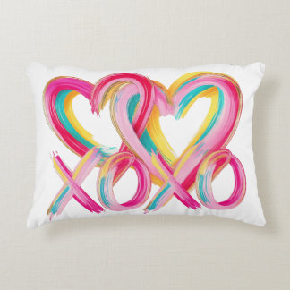 Coussin décoratif cœur XOXO coloré | Saint-Valenti