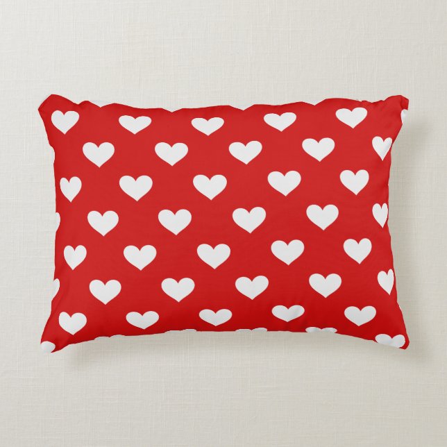 Coussin décoratif coeurs rouges de la Saint-Valent (Devant)