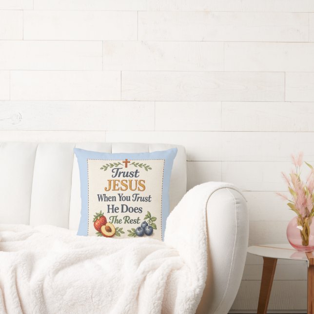 Coussin décoratif Confiance en Jésus - Foi (Canapé)