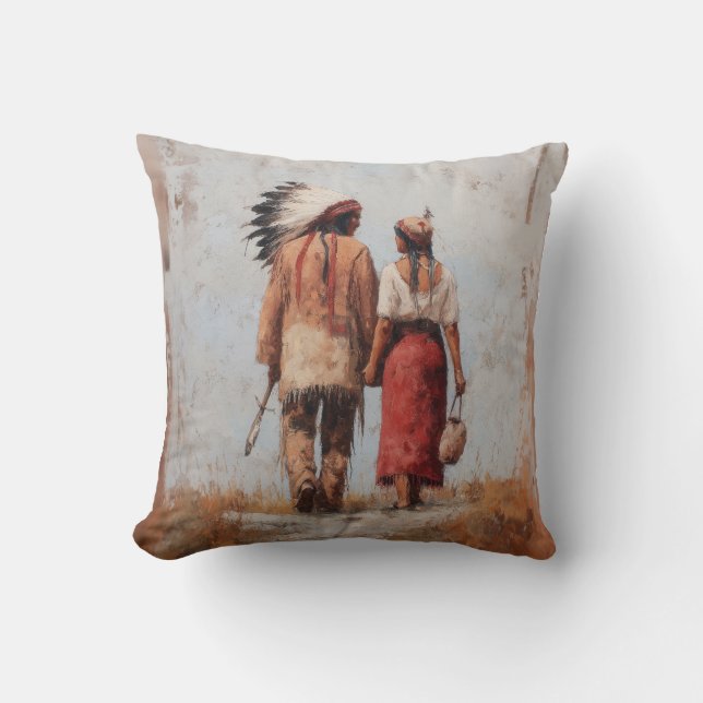 Coussin Décoratif Couple Amérindien (Recto)