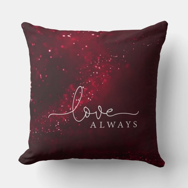 Coussin décoratif couple Paillettes Rouges (Recto)