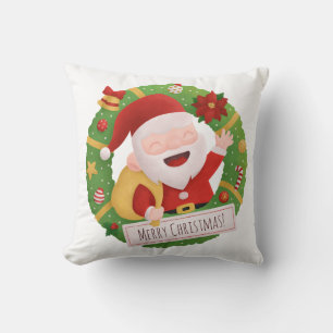 Coussin décoratif Couronne de Noël Père Noël Noël