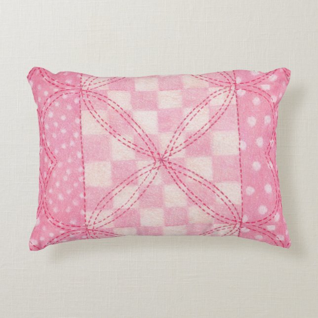 COUSSIN DÉCORATIF COUVERTURE À COEUR ROSE (Devant)