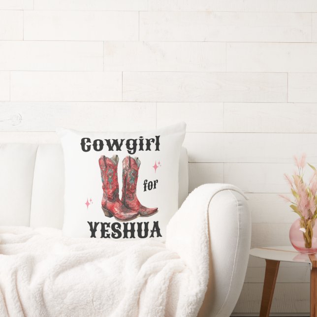Coussin décoratif "Cowgirl pour Yeshua" (Canapé)