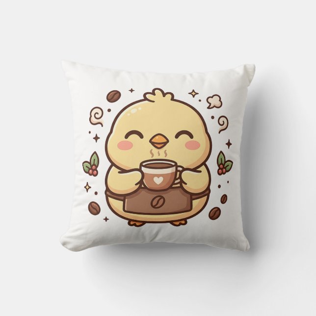 Coussin décoratif Cute Chick Coffee (Recto)