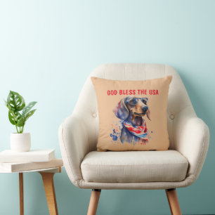Coussin décoratif DACHSHUND 4 JUILLET