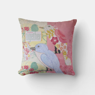 Coussin décoratif d'art ornithologique
