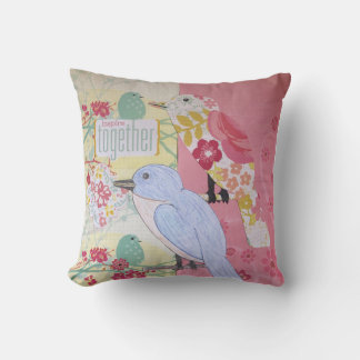 Coussin décoratif d'art ornithologique