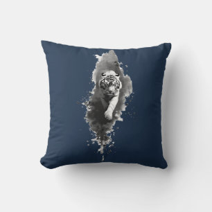 Coussin décoratif d'art sombre en encre de tigre