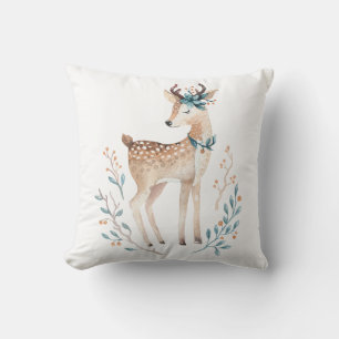 Coussin décoratif de cerfs d'animaux de bois