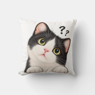 Coussin décoratif de chat smoking mignon et curieu