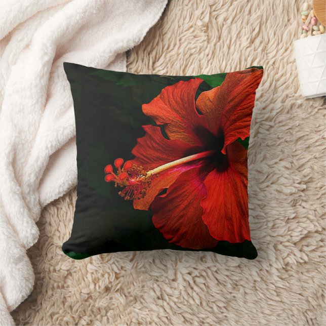 Coussin décoratif de l'Hibiscus rouge (Couverture)