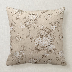 Coussin décoratif de luxe floral d'or