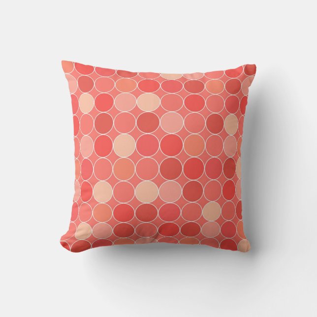 Coussin décoratif de motif de corail de cercles (Recto)