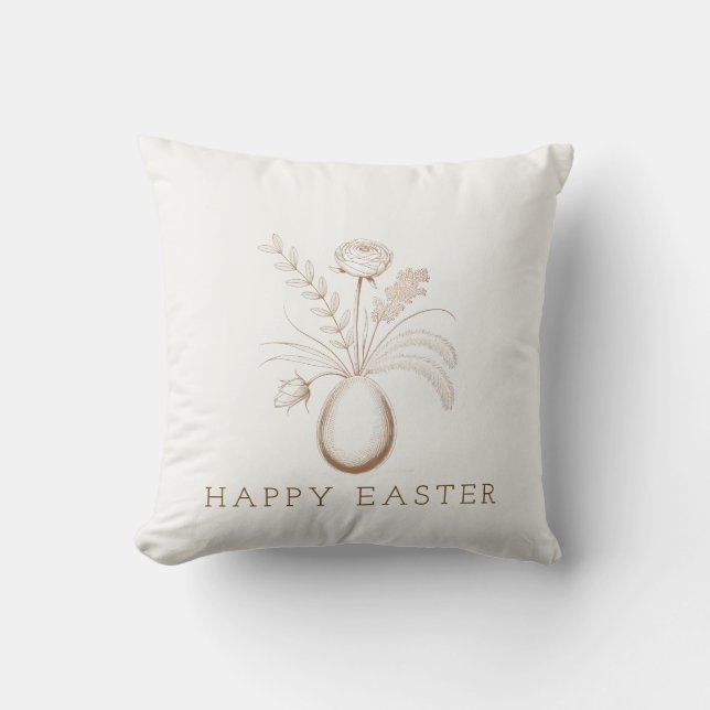 Coussin décoratif de Pâques botanique élégant (Recto)