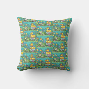 COUSSIN DÉCORATIF DE PÂQUES SPRING FROG & DUCK PRI