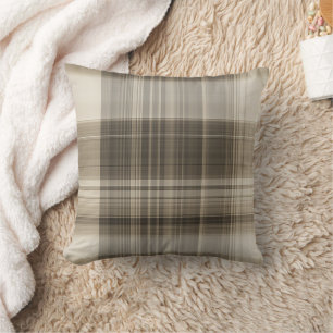 Coussin décoratif de plaid neutre classique