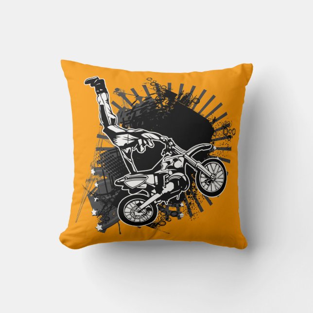 Coussin décoratif de pullover grunge de vélo de (Recto)