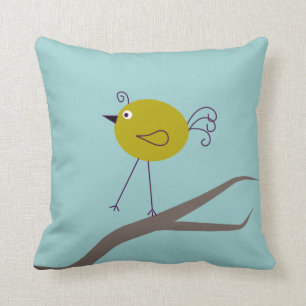 Coussin décoratif de rétro oiseau