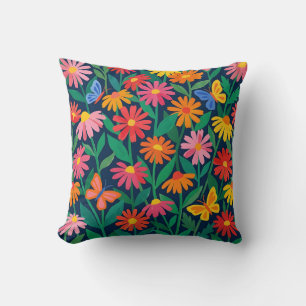 Coussin décoratif de style Matisse avec marguerite