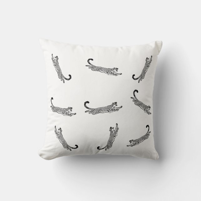 Coussin décoratif de tigres sauvages (Recto)