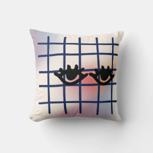 Coussin décoratif, « Des yeux sur des lignes crois