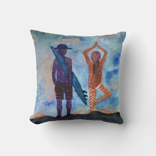 Coussin décoratif Dessin de fée au coucher du sole (Recto)