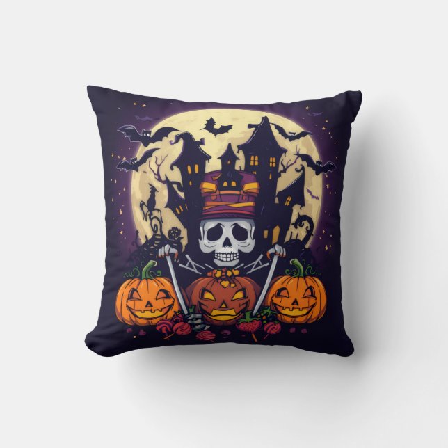 Coussin Décoratif d'Halloween - "Home Sweet Haunte (Recto)