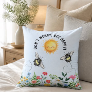 Coussin décoratif d'inspiration 'Ne vous inquiétez