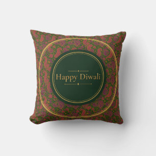 Coussin décoratif Diwali en Paisley émeraude