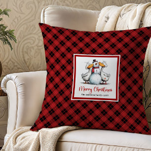 Coussin décoratif drôle de Noël avec une oie fanta