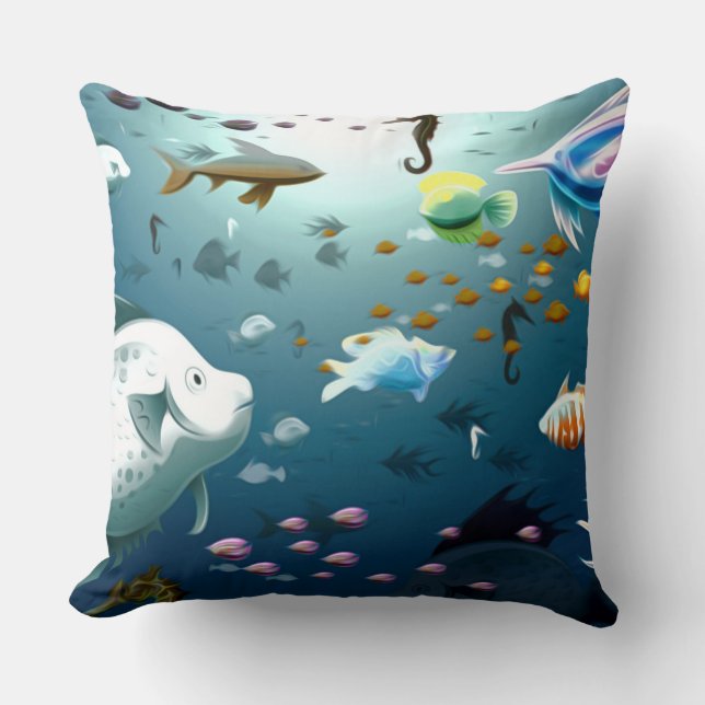 Coussin décoratif du fond de la mer (Recto)