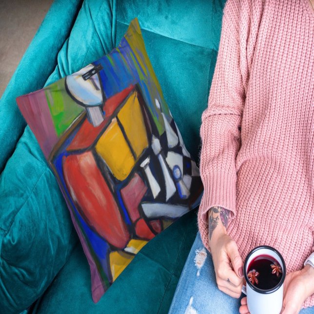 COUSSIN DÉCORATIF DU JOUEUR D'ÉCHECS ROBOT (Créateur téléchargé)