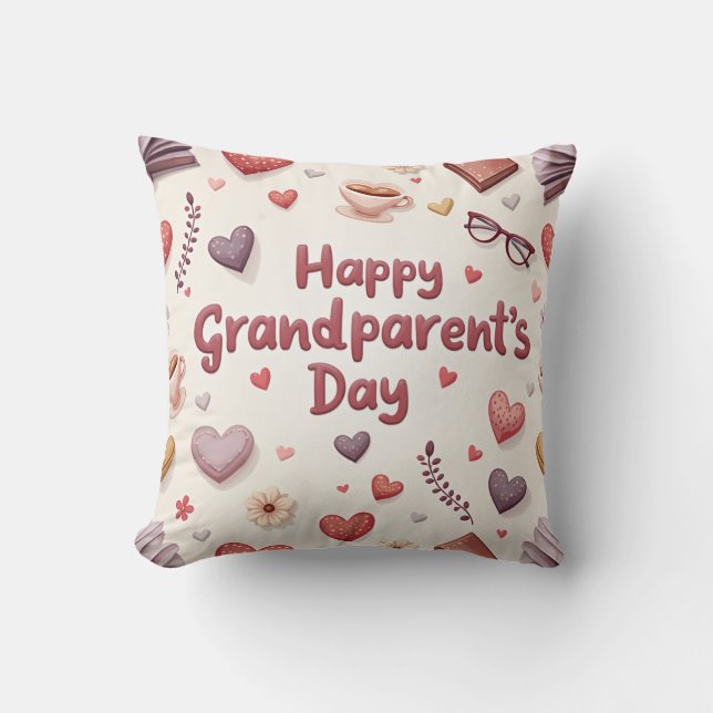 Coussin décoratif du jour du grand-parent (Recto)