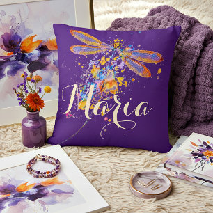 Coussin décoratif éclaboussure de libellule