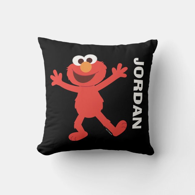 Coussin décoratif Elmo personnalisé | Rue Sésame (Recto)