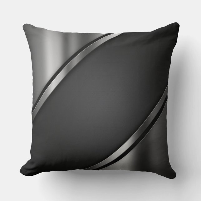 Coussin décoratif en acier noir foncé (Recto)