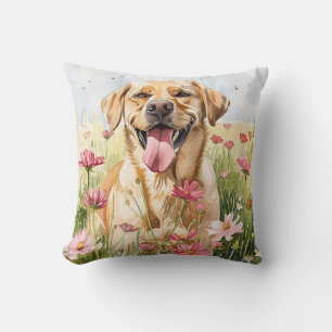 Coussin décoratif en aquarelle Labrador Retriever