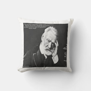 Coussin décoratif en coton avec citation de Victor