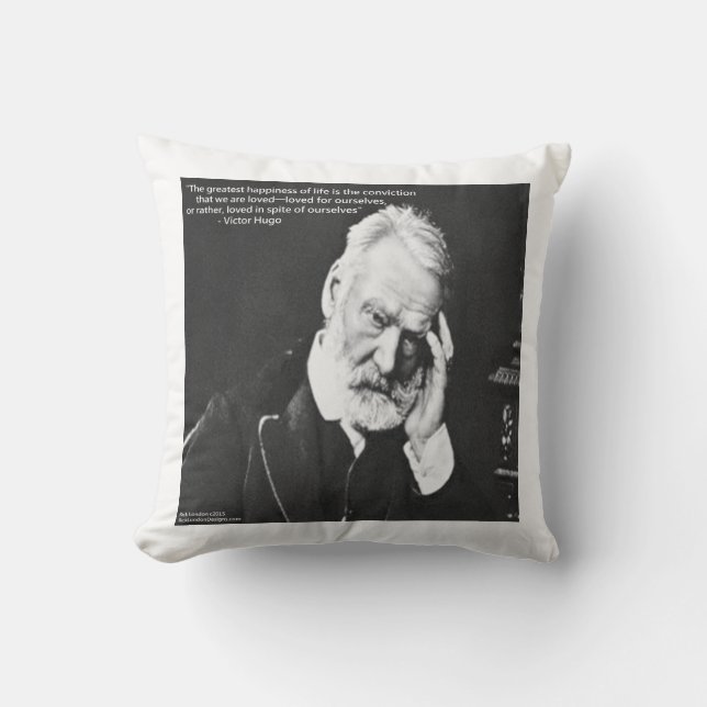 Coussin décoratif en coton avec citation de Victor (Recto)